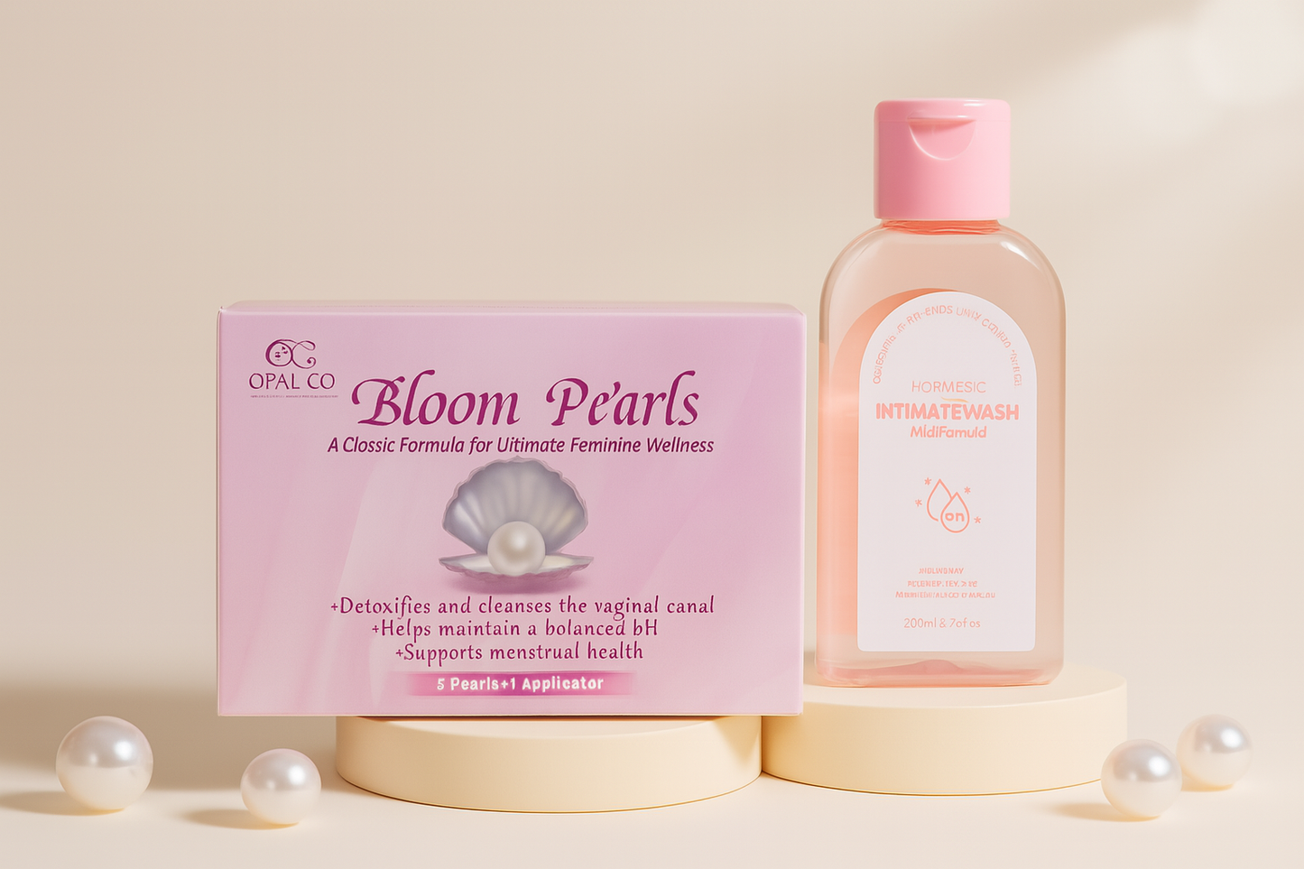 🌸 Opal Co. Feminine Wellness Bundle (Bloom Pearls + Intimate Wash)