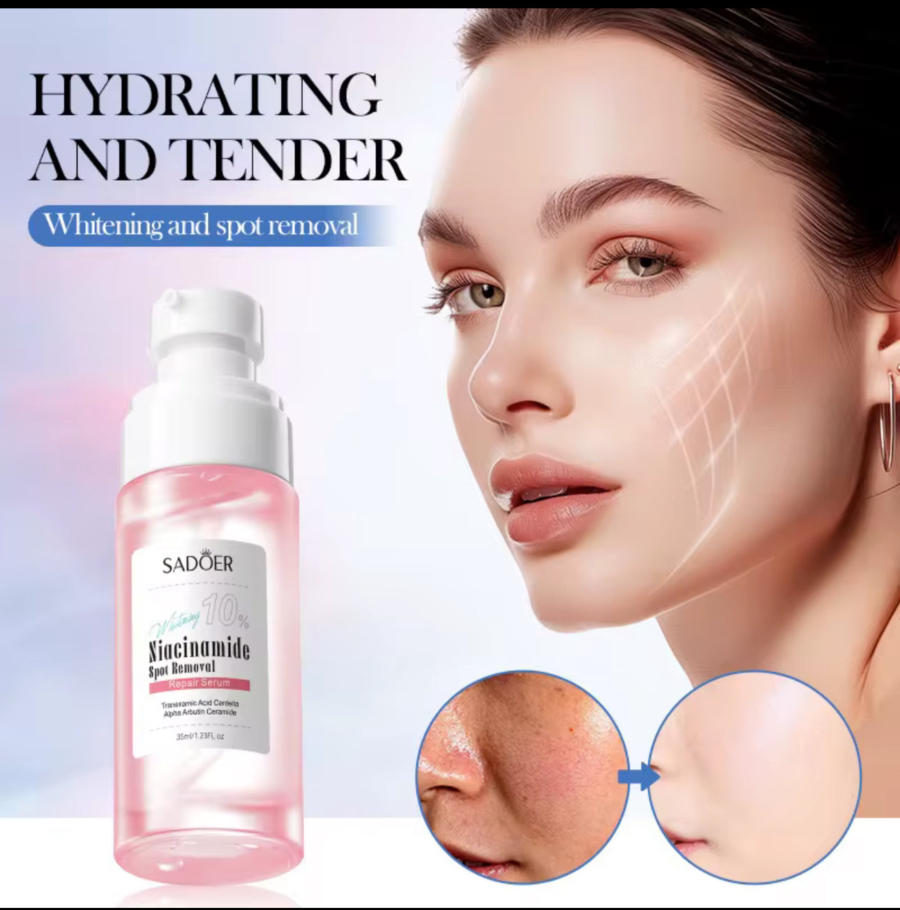SADOER 10% Niacinamide Spot Removal Repair Serum and face cream 🔥😍